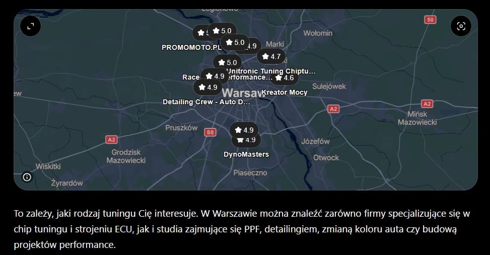 Przykład wyszukiwania AI